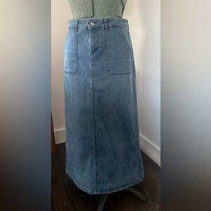 Classic Blue Denim Maxi Skirt
